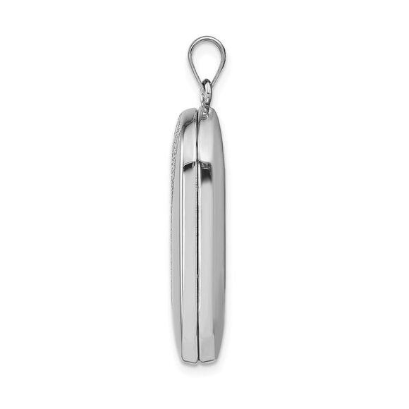 Sterling Silver 30mm Footprints Rectangular Locket - Picture 2 of 6